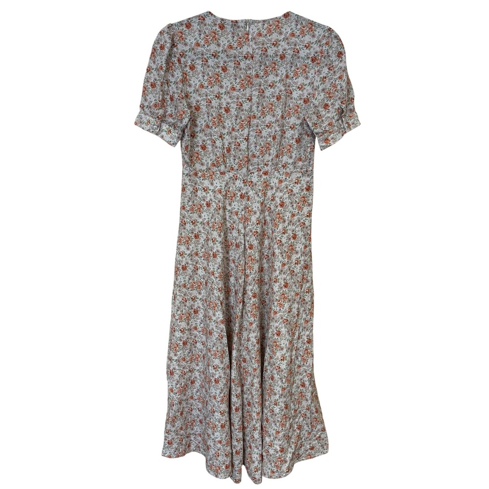 Bohme Dress Forum Midi Dress Womens Small Floral Linen Blend High Low Button Up - Picture 3 of 12